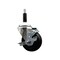 Service Caster 3.5'' SS Hard Rubber Swivel 7/8'' Expanding Stem Caster with Brake SCC-SSEX20S3514-HRS-TLB-78 - alternate 1